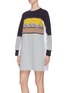 Detail View - Click To Enlarge - FILA X 3.1 PHILLIP LIM - Contrast panel logo graphic print sweat dress