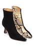 Detail View - Click To Enlarge - FABIO RUSCONI - 'Como' suede panel snake-embossed leather ankle boots