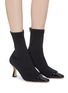 Figure View - Click To Enlarge - FABIO RUSCONI - Contrast patent leather toe sock boots