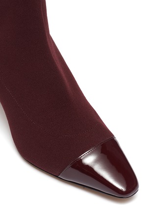 Detail View - Click To Enlarge - FABIO RUSCONI - Contrast patent leather toe sock boots