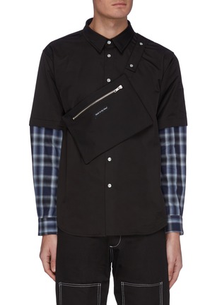 Main View - Click To Enlarge - THE WORLD IS YOUR OYSTER - Detachable bag placket shirt
