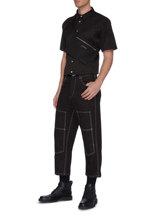 Figure View - Click To Enlarge - THE WORLD IS YOUR OYSTER - Detachable bag placket shirt