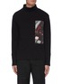 Main View - Click To Enlarge - THE WORLD IS YOUR OYSTER - Contrast topstitch graphic print turtleneck sweatshirt