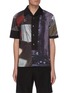 Main View - Click To Enlarge - THE WORLD IS YOUR OYSTER - Asymmetric collage print bowling shirt
