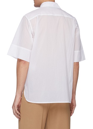 Back View - Click To Enlarge - THE WORLD IS YOUR OYSTER - Deconstructed collar chest pocket shirt