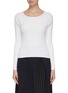 Main View - Click To Enlarge - SHORT SENTENCE - Contrast sash tie open back knit top