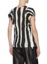 Back View - Click To Enlarge - PROENZA SCHOULER - Zebra stripe print puff sleeve T-shirt
