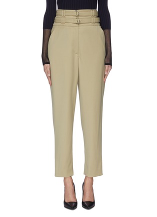 Main View - Click To Enlarge - PROENZA SCHOULER - Double belted high waisted wool pants
