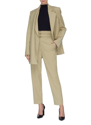 Figure View - Click To Enlarge - PROENZA SCHOULER - Double belted high waisted wool pants