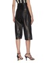 Back View - Click To Enlarge - PROENZA SCHOULER - Belted wide leg lambskin leather shorts