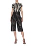 Figure View - Click To Enlarge - PROENZA SCHOULER - Belted wide leg lambskin leather shorts