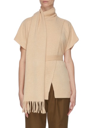 Main View - Click To Enlarge - PROENZA SCHOULER - Drape scarf cashmere knit top