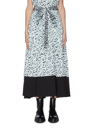 Main View - Click To Enlarge - PROENZA SCHOULER - Abstract leopard print yoked waist belted skirt