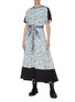Figure View - Click To Enlarge - PROENZA SCHOULER - Abstract leopard print yoked waist belted skirt