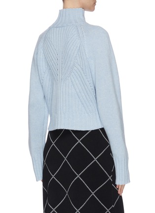 Back View - Click To Enlarge - PROENZA SCHOULER - Rib knit panelled turtleneck sweater