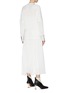 Back View - Click To Enlarge - PROENZA SCHOULER - Contrast lining pleated neck tie shirt dress