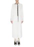 Main View - Click To Enlarge - PROENZA SCHOULER - Contrast lining pleated neck tie shirt dress