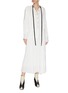 Figure View - Click To Enlarge - PROENZA SCHOULER - Contrast lining pleated neck tie shirt dress