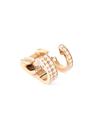 Detail View - Click To Enlarge - REPOSSI - 'Berbère' diamond 18k rose gold mini single hoop earring