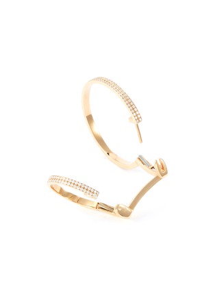 Detail View - Click To Enlarge - REPOSSI - 'Elliptiques' diamond 18k rose gold two row single ear cuff
