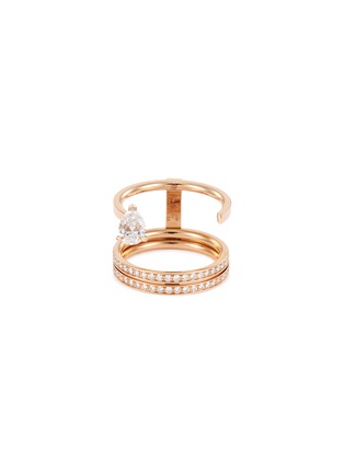 Main View - Click To Enlarge - REPOSSI - 'Serti sur Vide' diamond 18k rose gold two row ring