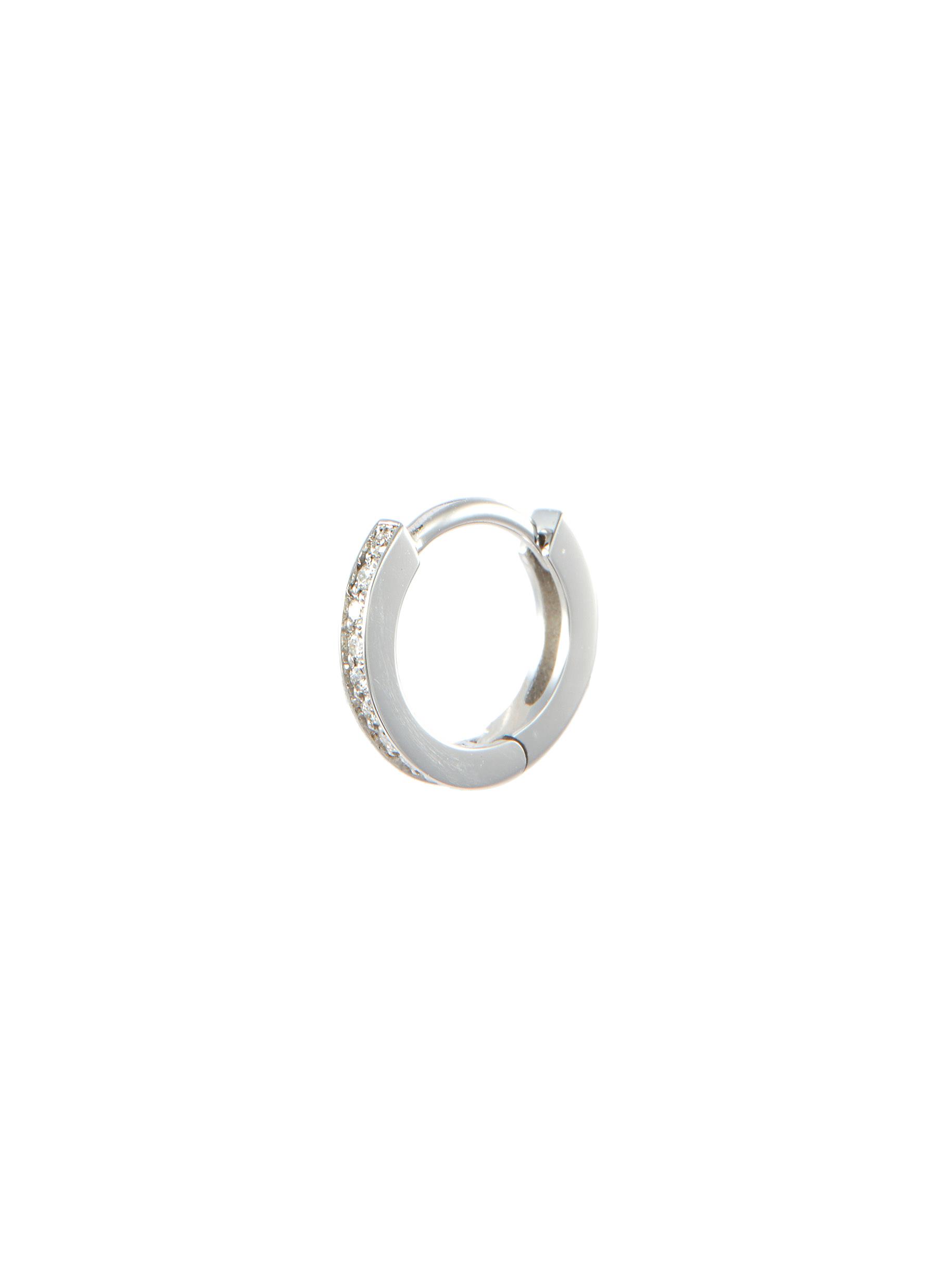 Click to view more detailed imagery on our partner's website Repossi 'berbère' Diamond 18k White Gold Mini Single Hoop Earring In Metallic