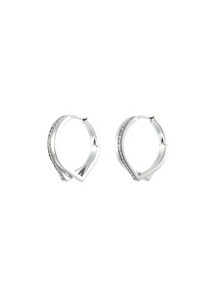 Main View - Click To Enlarge - REPOSSI - 'Antifer' diamond 18k white gold hoop earrings