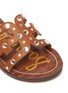 Detail View - Click To Enlarge - SAM EDELMAN - 'Bridget Crystal' stud embellished flat kids leather sandals