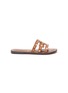 Main View - Click To Enlarge - SAM EDELMAN - 'Bridget Crystal' stud embellished flat kids leather sandals