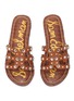 Figure View - Click To Enlarge - SAM EDELMAN - 'Bridget Crystal' stud embellished flat kids leather sandals