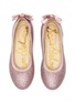 Figure View - Click To Enlarge - SAM EDELMAN - 'Felicia Esmerelda' glitter bow tab kids ballerina flats