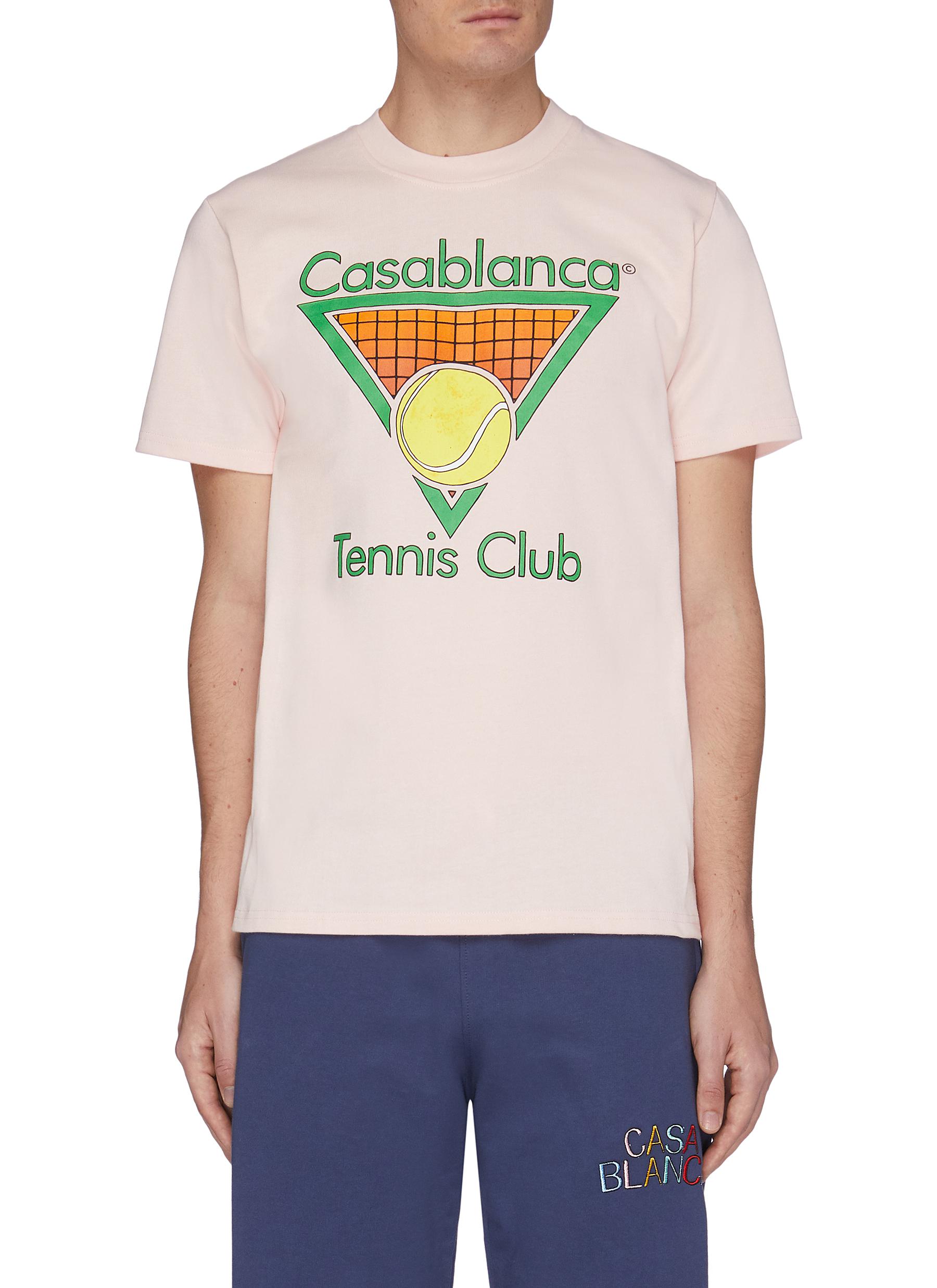 CASABLANCA TENNIS CLUB品牌名称网球图案纯棉T恤