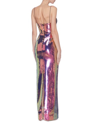 Back View - Click To Enlarge - ALEX PERRY - Iridescent sequin corset gown