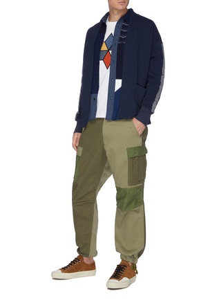 Figure View - Click To Enlarge - FDMTL - Side tape haori open sweatshirt cardigan