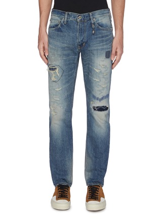 Main View - Click To Enlarge - FDMTL - 'CS65' Slim fit distressed jeans