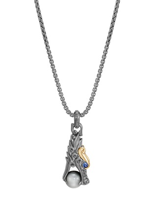 Main View - Click To Enlarge - JOHN HARDY - 'Legends Naga' sapphire eagle eye bead 18k gold silver rhodium pendant necklace