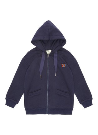 Main View - Click To Enlarge - WANDER & WONDER - Logo embroidered kids hooded jacket