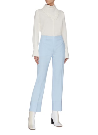 Figure View - Click To Enlarge - CÉDRIC CHARLIER - Folded hem suiting pants