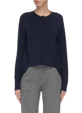 Main View - Click To Enlarge - CÉDRIC CHARLIER - A-line frayed hem sweater