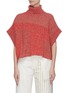 Main View - Click To Enlarge - CÉDRIC CHARLIER - Open sleeve panelled knit turtleneck top
