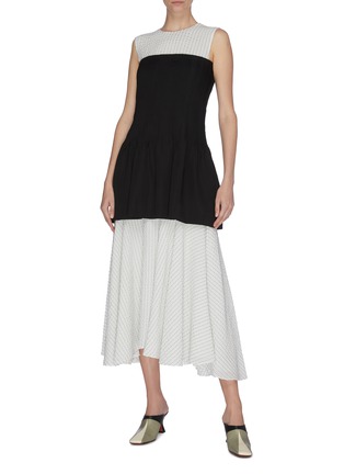 Figure View - Click To Enlarge - NINA RICCI - Sleeveless bodice flare midi dress