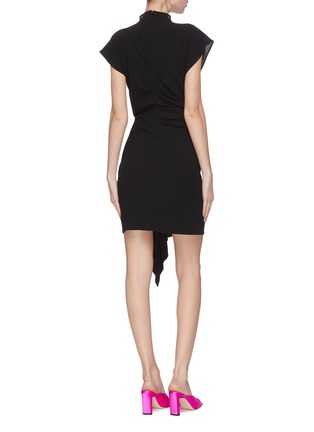 Back View - Click To Enlarge - NINA RICCI - Asymmetric drape sleeveless wrap around dress
