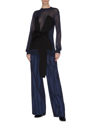 Figure View - Click To Enlarge - NINA RICCI - Blended stripe tailored pants