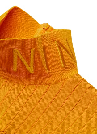  - NINA RICCI - 'Nina' logo embroidered knit turtleneck bib top