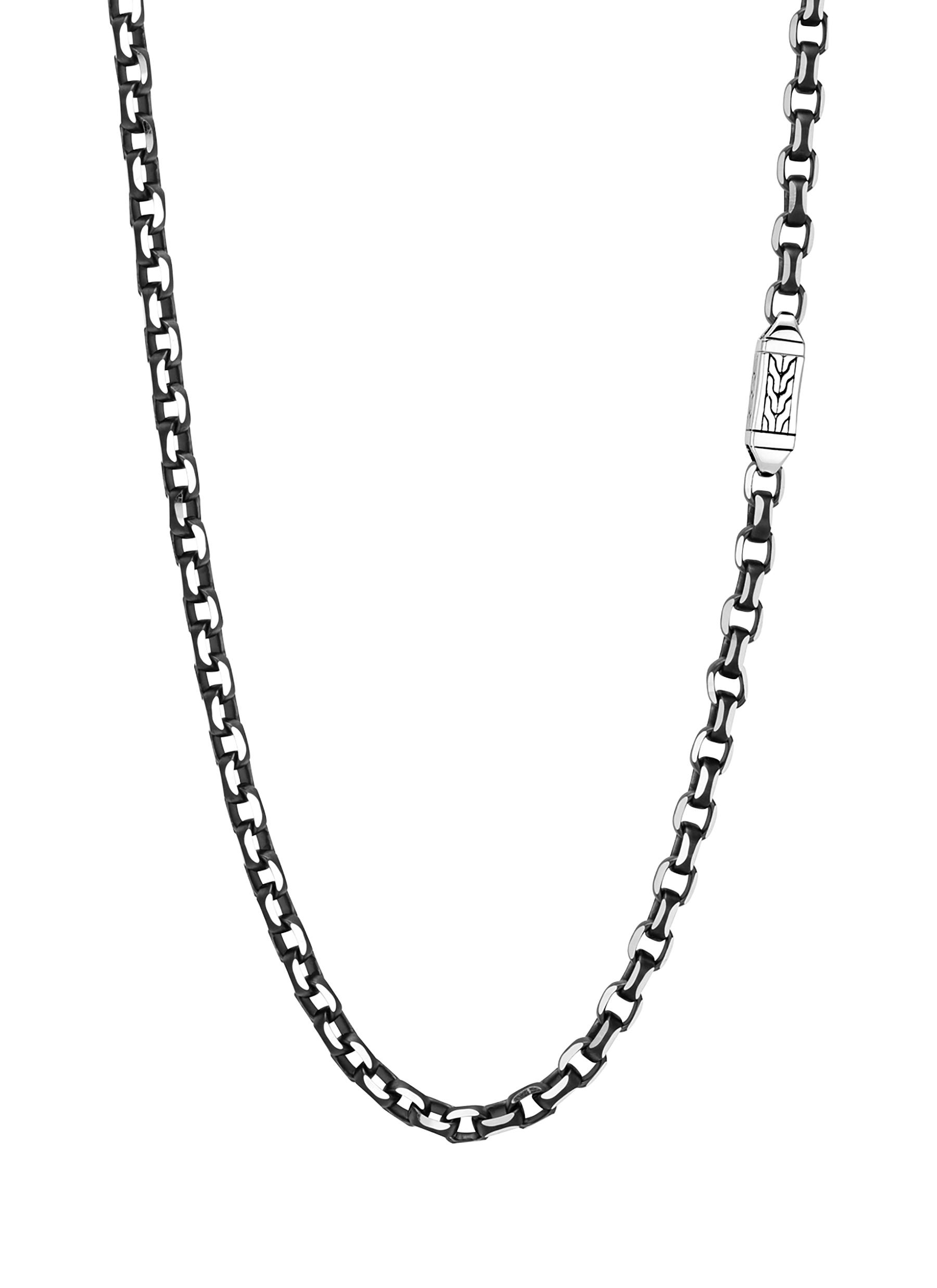 JOHN HARDY 'Classic Chain' black PVD silver link necklace