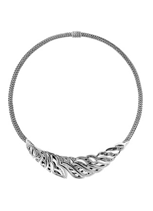 Detail View - Click To Enlarge - JOHN HARDY - 'Lahar' diamond silver bib necklace