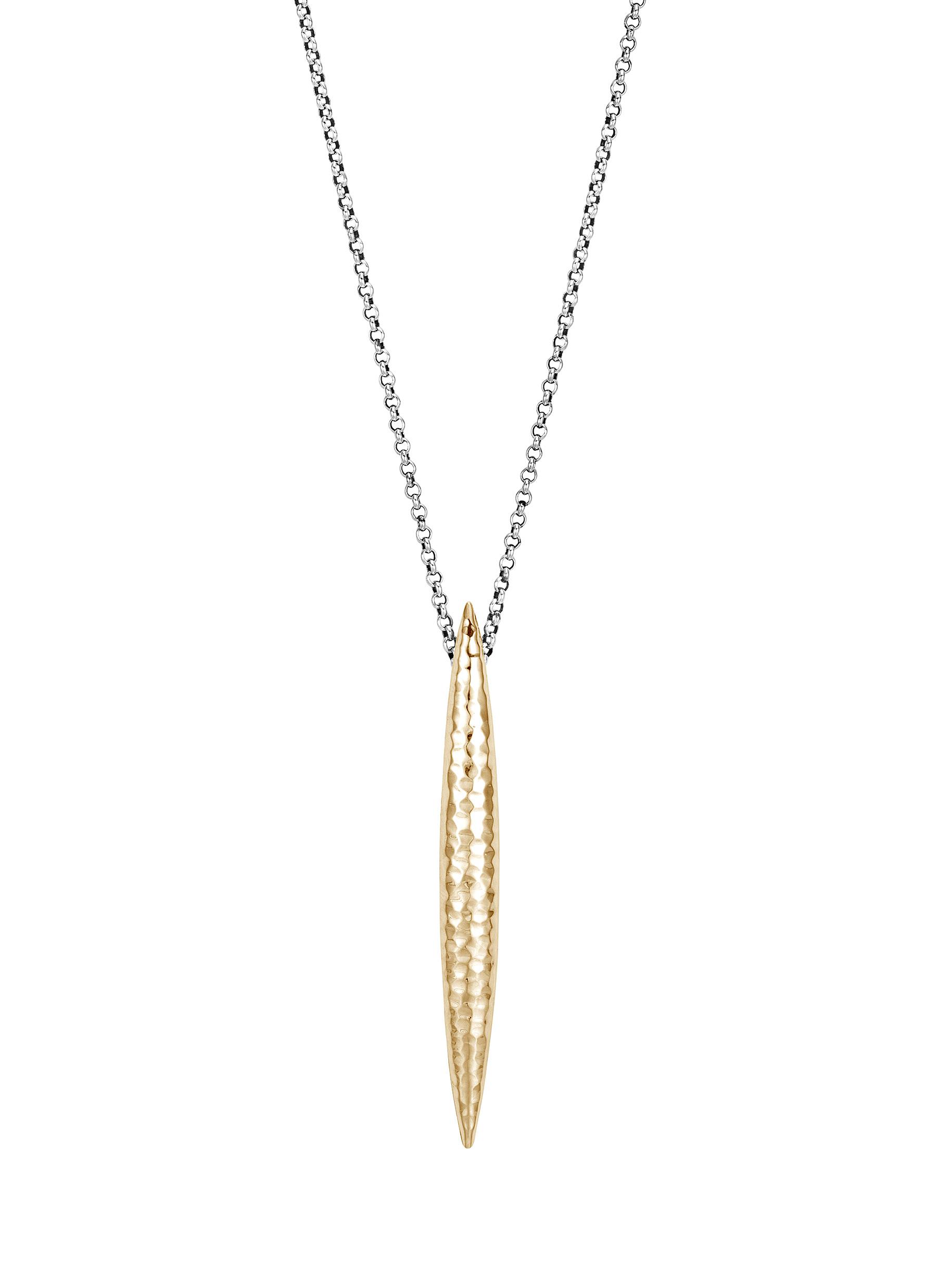 'Classic Chain' 18k gold silver spear pendant necklace