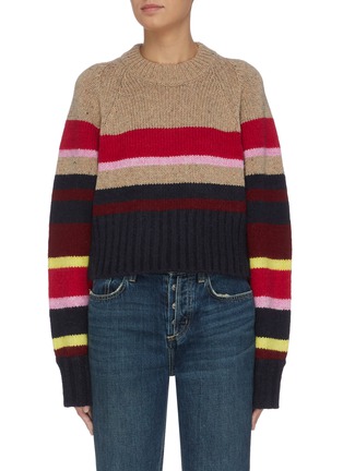 Main View - Click To Enlarge - CURRENT/ELLIOTT - 'Moonstone' colourblock stripe sweater