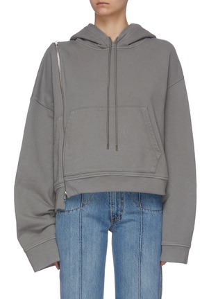 Main View - Click To Enlarge - MAISON MARGIELA - Detachable zip sleeve hoodie