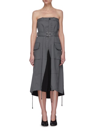 Main View - Click To Enlarge - MAISON MARGIELA - Houndstooth Print Deconstructed Trouser Dress